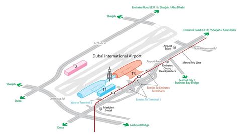 mapa lotniska w dubaju